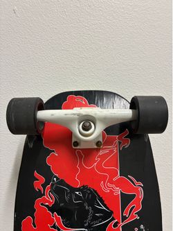 Mercer Complete Wood Skateboard Black/Red/White Wolf Graphic