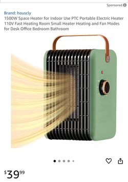 Space Heater for Indoor, portable heater, 1500W, 110V, Fast heating, office/bedroom