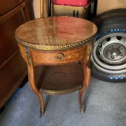 Antique Table With Small Drawer 