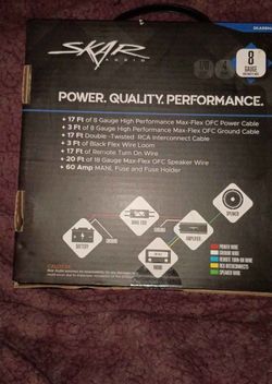 SKAR AUDIO SK - SW8A 8INCH ACTIVE LOW PROFILE UNDER SEAT SUBWOOFER AND AMPLIFIER WIRING KIT