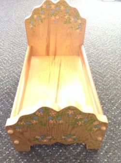 Solid Wood Hand Painted Doll Bed