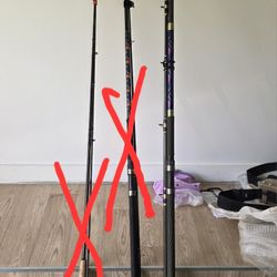  Lamiglas Fishing Rods & 3 Triton Reels