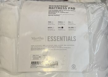 Waterproof King Mattress Pad Martha Stewart Essentials White $40  Martha Stewart Essentials Waterproof King Mattress Pad White 