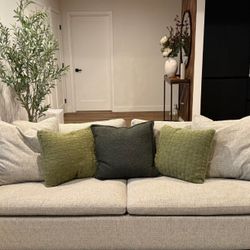 Living Spaces Utopia Sofa + Ottoman – Light Grey Chenille – $350 OBO