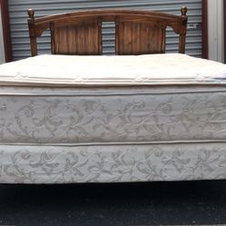 Queen Size Bed with Mattress Set