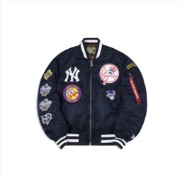 X ALPHA INDUSTRIES YANKEES JACKET NAVY