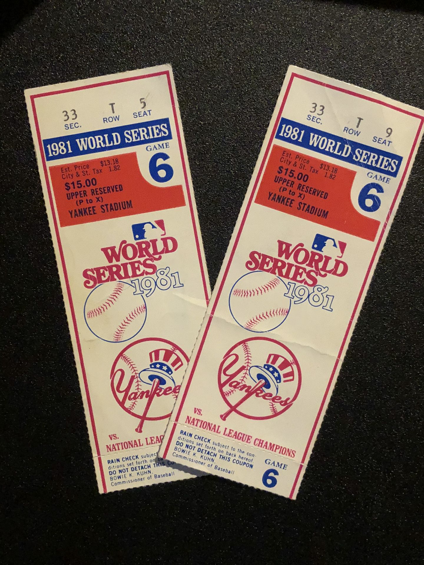 Vintage ‘81 World Series Tickets (2)