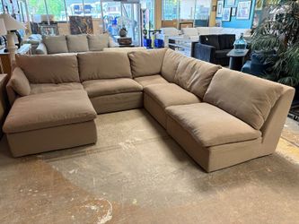 RESTORATION HARDWARE Cloud Modular Slope Arm Wheat Fabric Sectional
