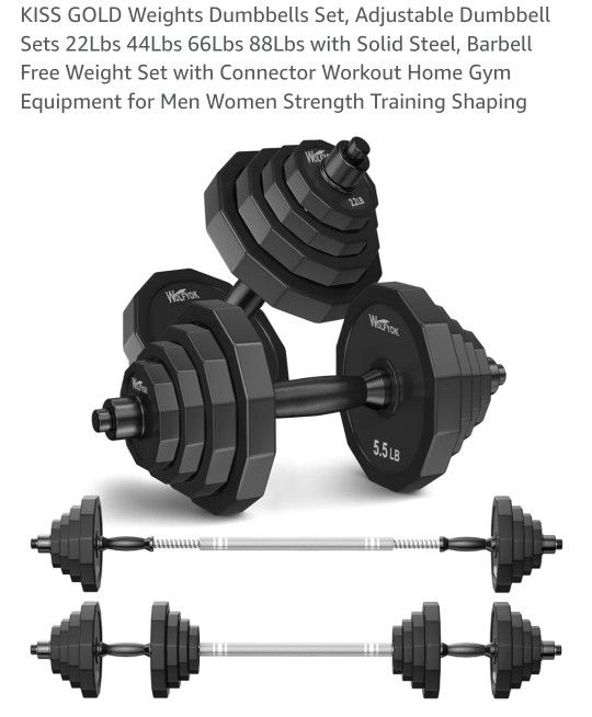 Dumbbell/barbell Set Adjustable 66 lbs