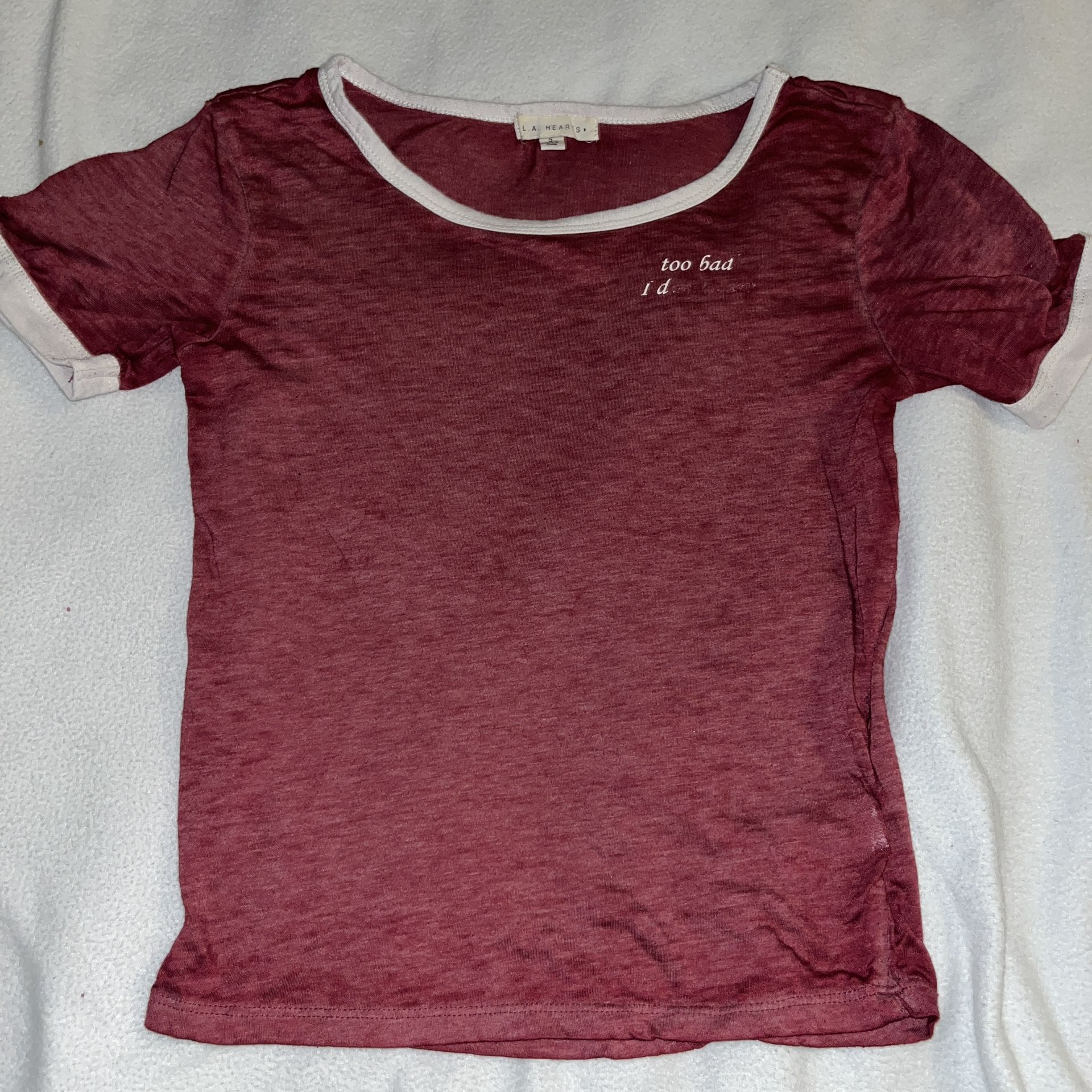 Pacsun LA Hearts Tee Pink Shirt Top Women Small A023