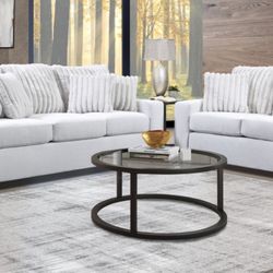 Newsprint Gray Sofa And Loveseat! 