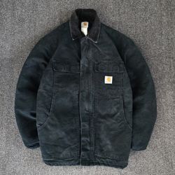Vintage Carhartt Men's Duck Canvas Full Zip Jacket Size Large 