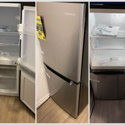 LIKE NEW Silver Insignia Mini Compact Fridge Freezer Combo