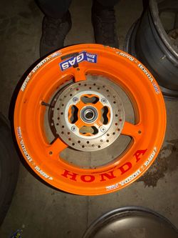 Honda Enkei 17×6 Rear Motorcycle Wheel — Orange/Repsol — $150 OBO