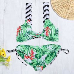 Leaf print 2 piece bikini Bathingsuit swimsuit