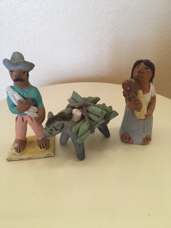 Jose Fina Aguilar Mexican Folk Artist (3) signed pieces