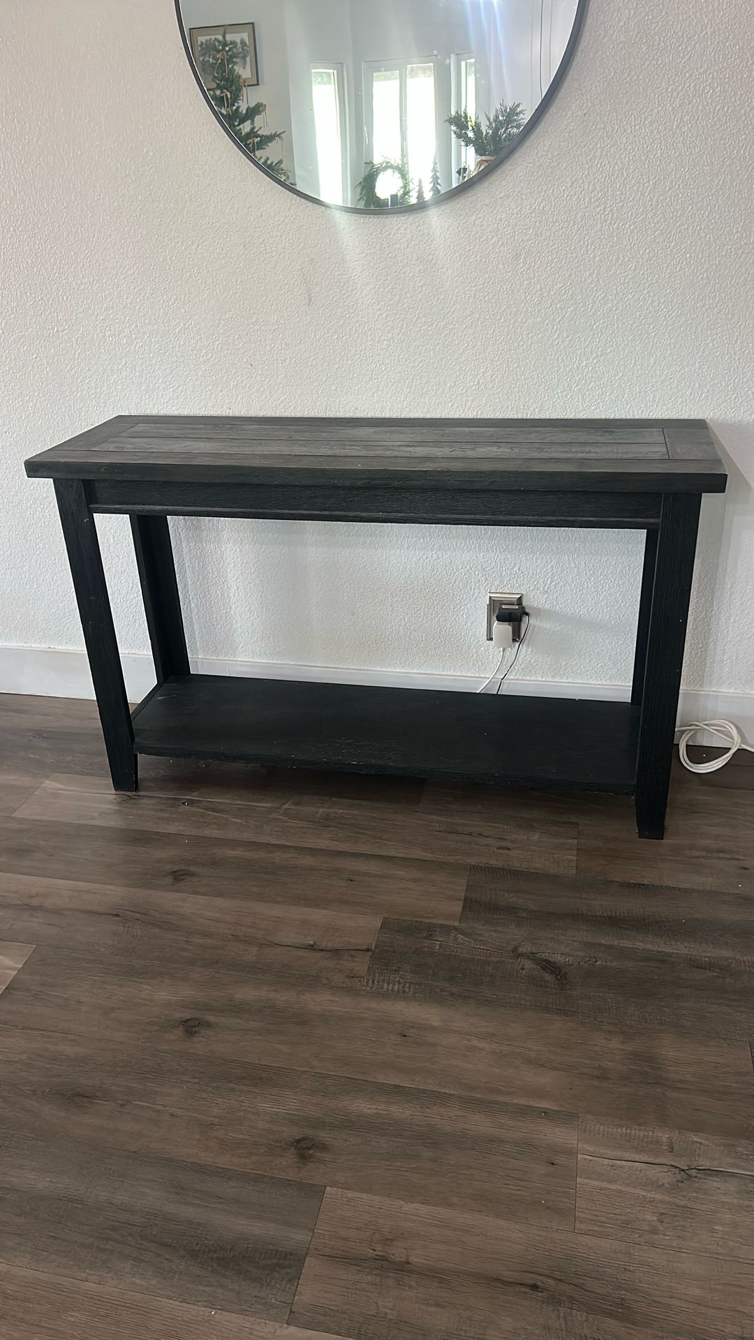 47" Farmhouse Wood Entryway Table Narrow Console Table