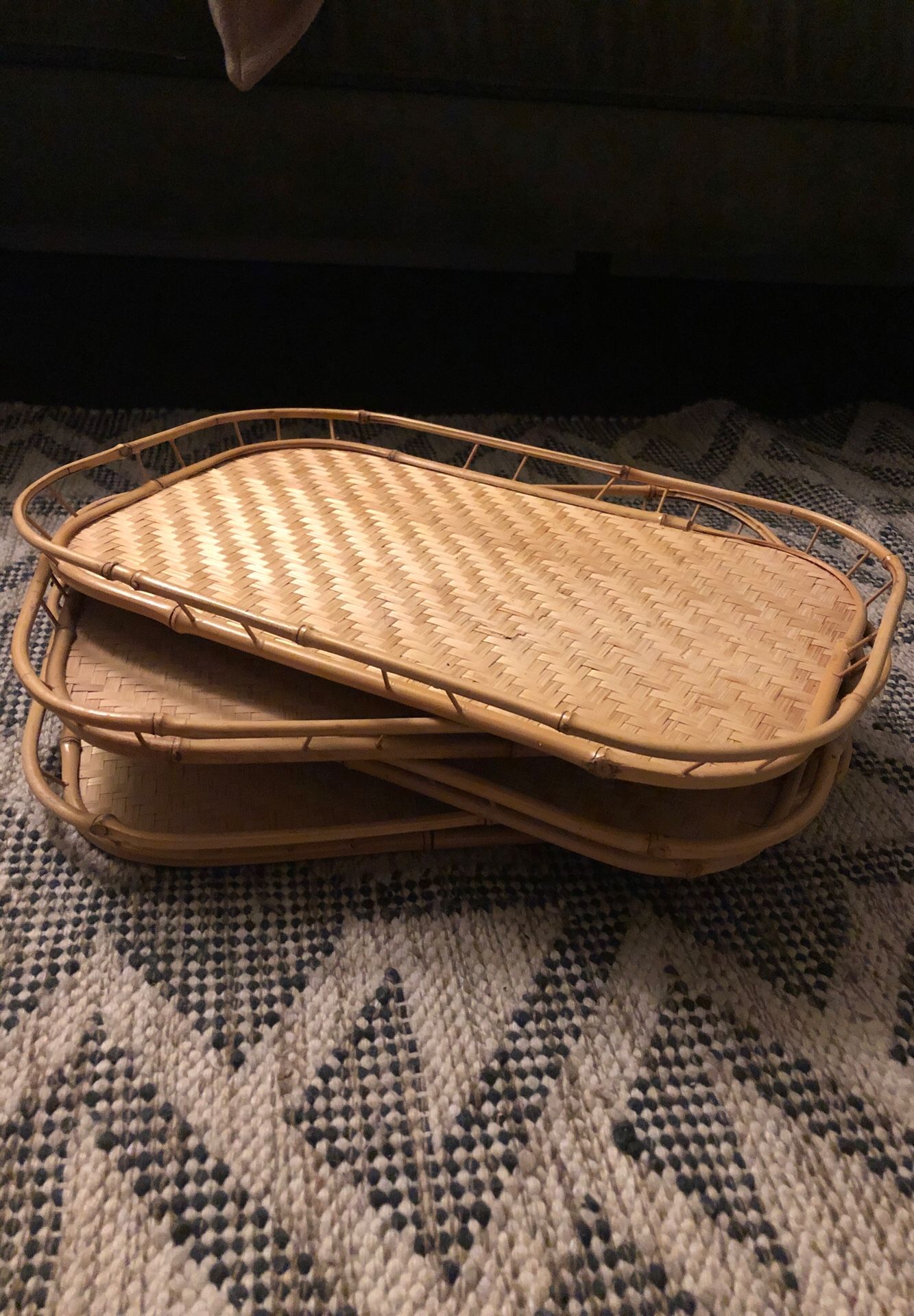 4 beautiful bamboo trays