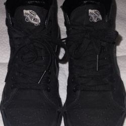  Vans Sk8 Hi Black on Black Shoes  Size  5W - 3.5 M 