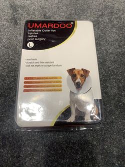 Umardoo Inflatable Dog Collar Size Large Color Gray