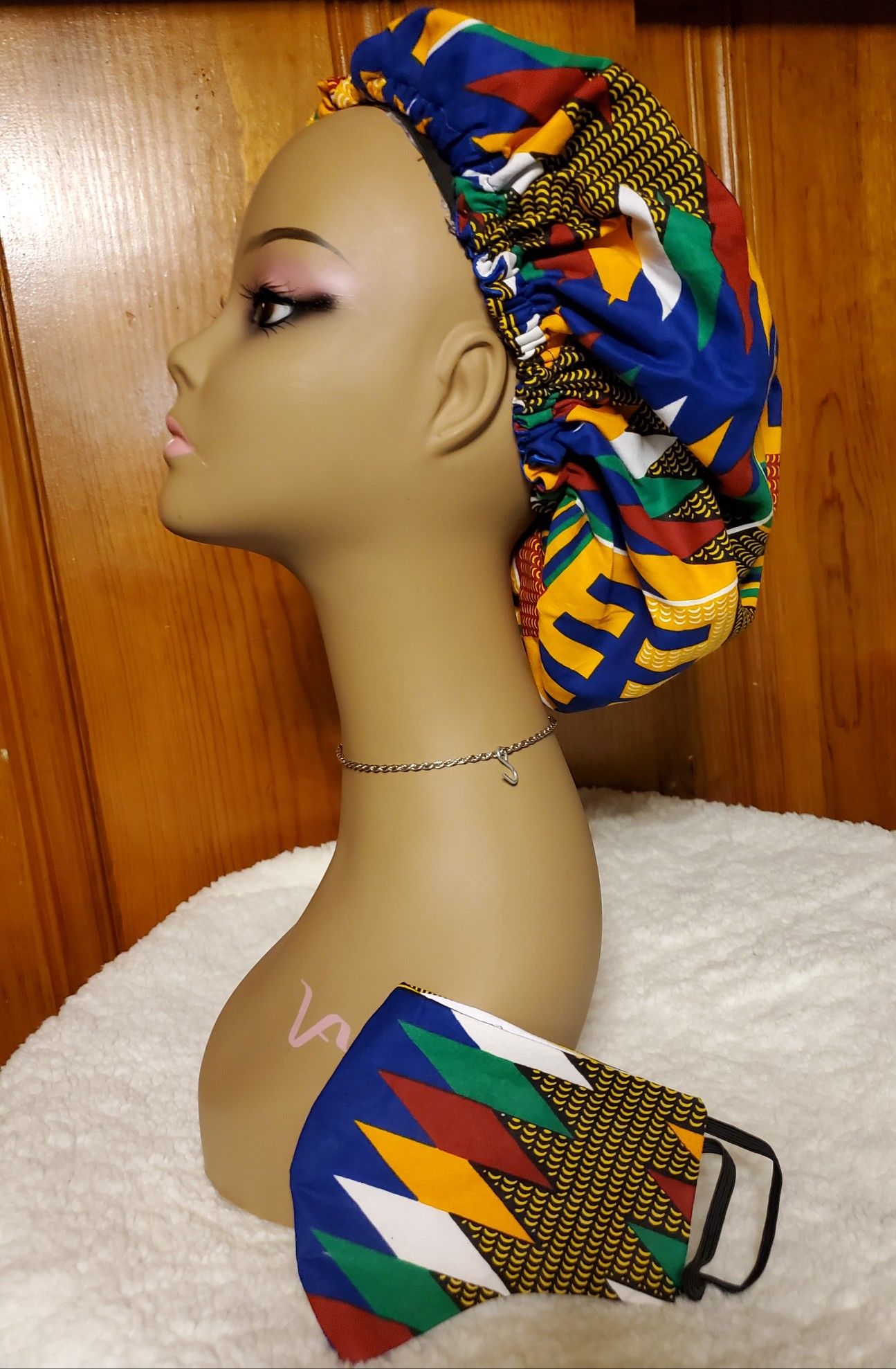 African print hair bonnets or Scrub caps