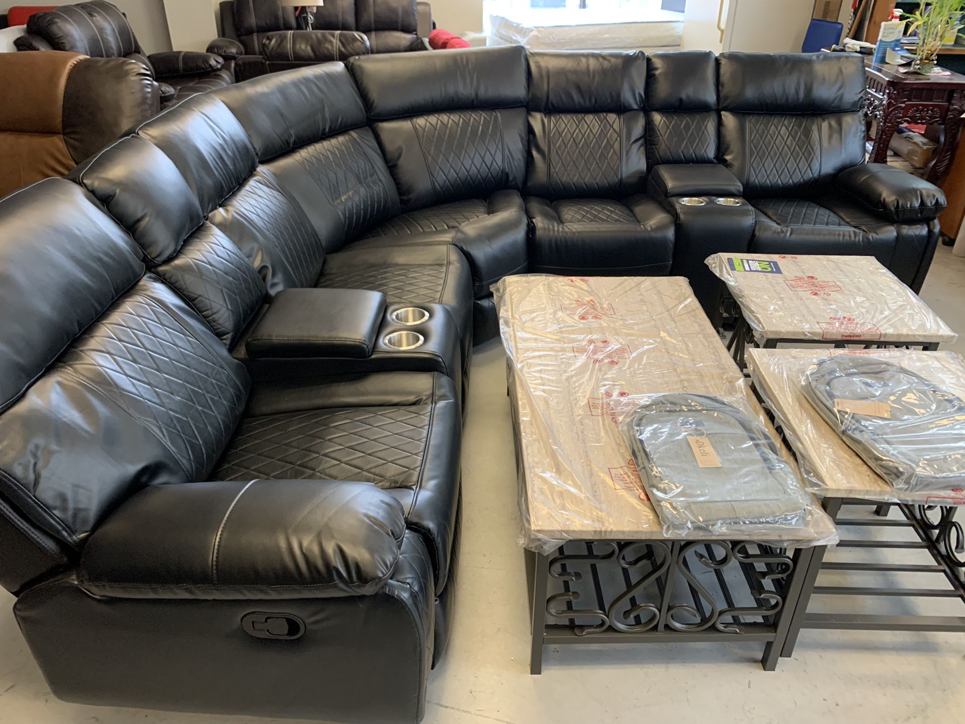 Leather Sectional Sofa Recliner