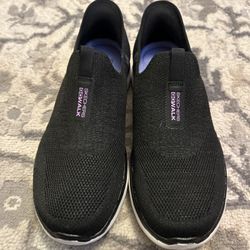 Skechers Go Walk Air Cooled Memory Foam Slip-on Shoes Black Size 6.5 W