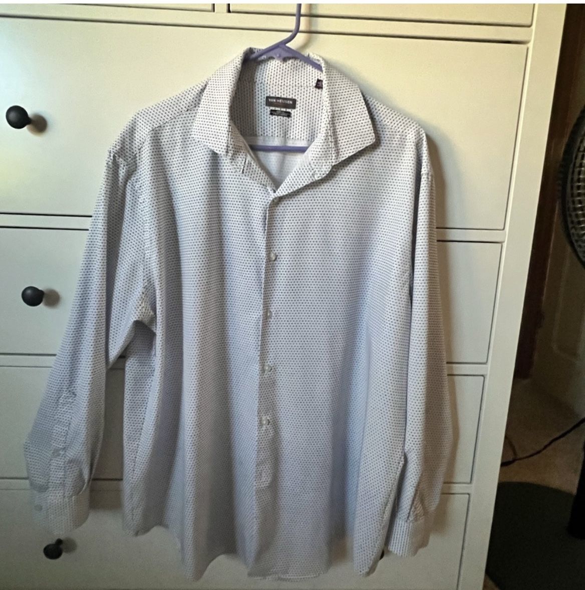White And Blue Van Heusen Button Down Shirt
