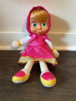 Masha and the Bear Talking Plush Doll with Sound Pink Dress NEW
