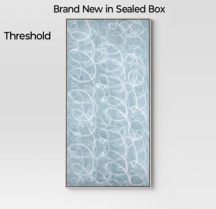 Brand New 47" X 24" Squiggles Framed Canvas