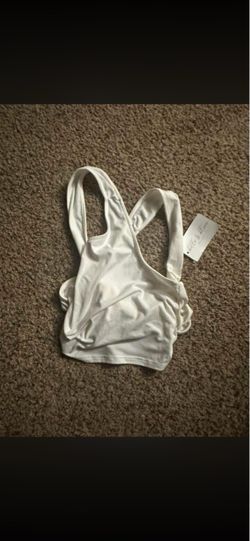 White Crop Tank Top with Tags