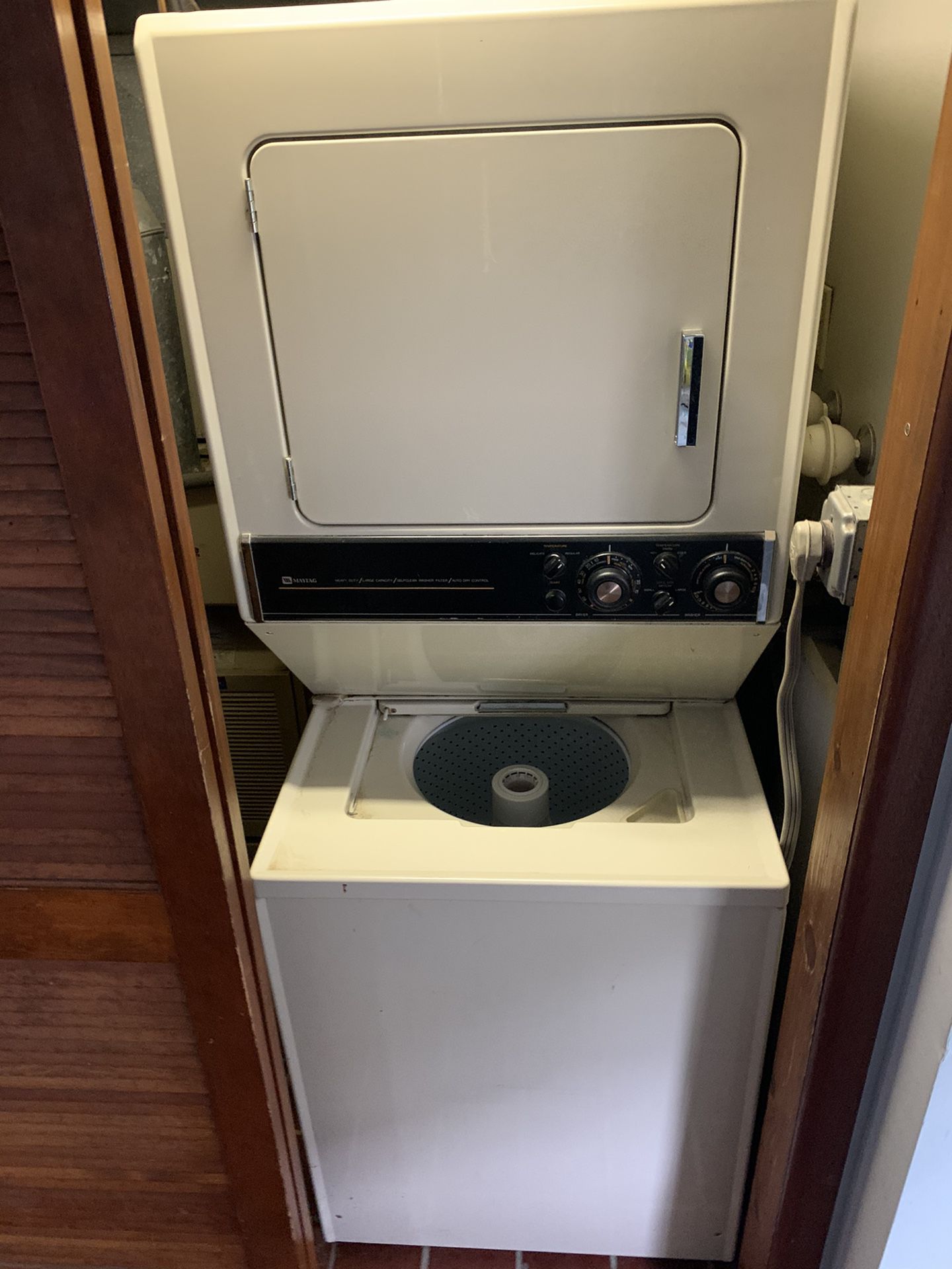 Maytag stacked electric washer and dryer