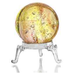 Crystal Healing Sphere With Stand, Yellow Crystal Ball