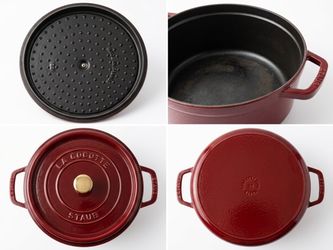 Large Staub Enameled Cast Iron Dutch Oven - Grenadine Red (Made in France)