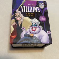 New Disney Villains Enamel Pin Set 
