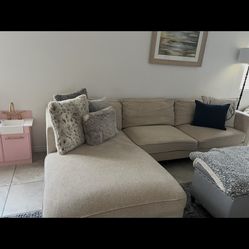 Medium size beige sectional couch. Non smoking home no pets . We are moving so it must go soon .
