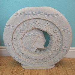 American Indian Decor Vaseor Sculpture..Size 22 Tallx 20 Wide And 3 Inch Thick..Brand New!
