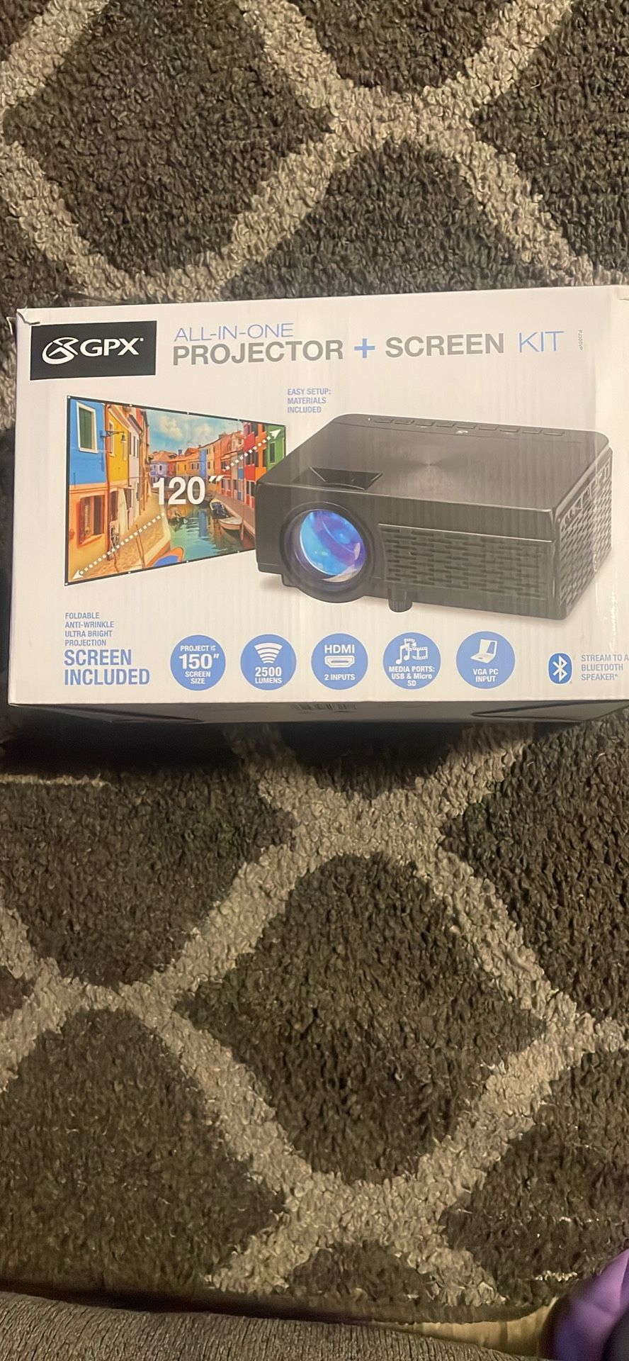All In One Projector + Screen Kit