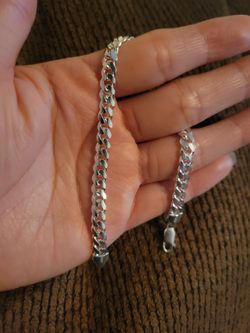 Italy 925 Solid Sterling Silver Miami Cuban Link Bracelet for Men Women 8" Plata Italiana 925 Pulsera Miami Cubana Unisex 8"