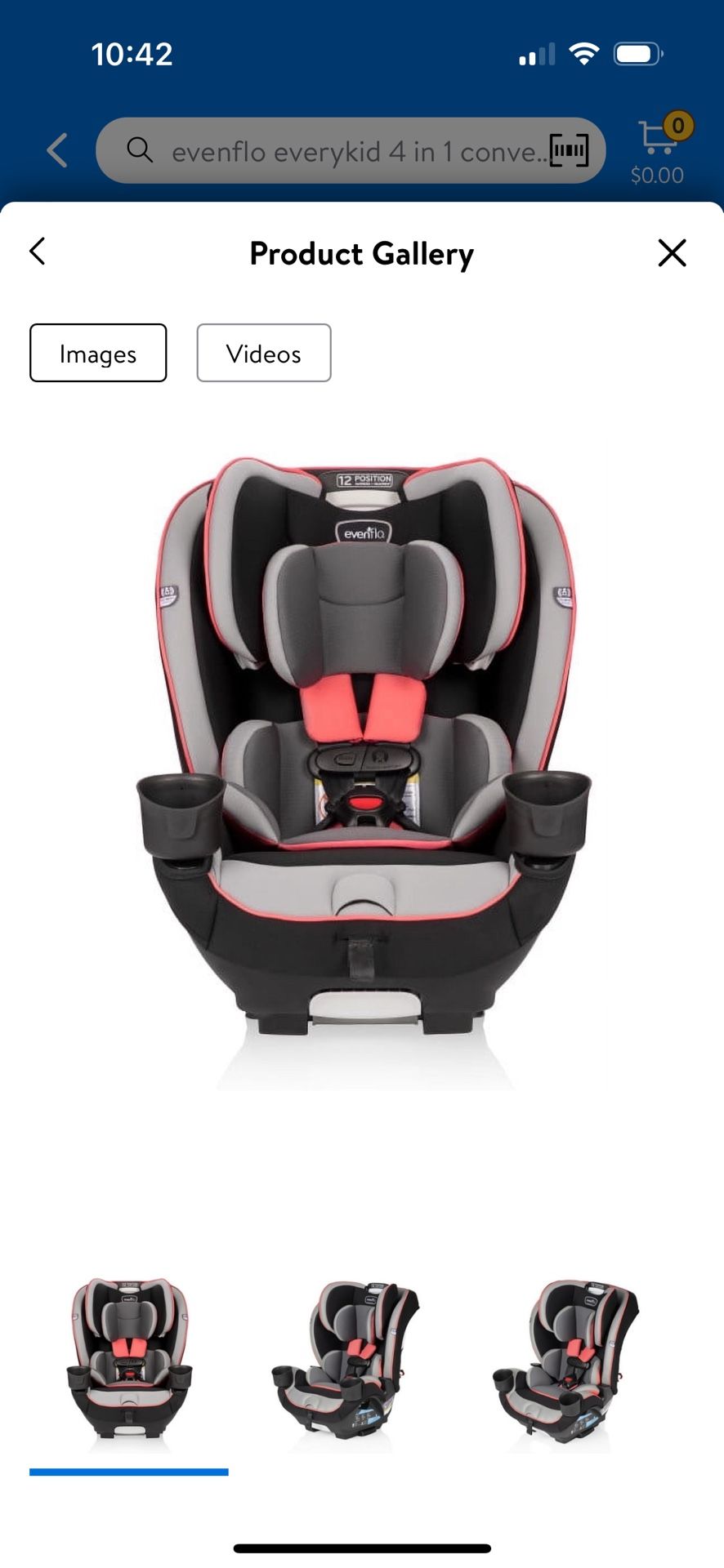 Evenflo EveryKid 4-in-1 Convertible Car Seat (Maya Coral)