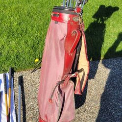Vintage Golf Clubs And Bag 