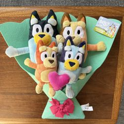 Bluey and family plush Valentine's bouquet