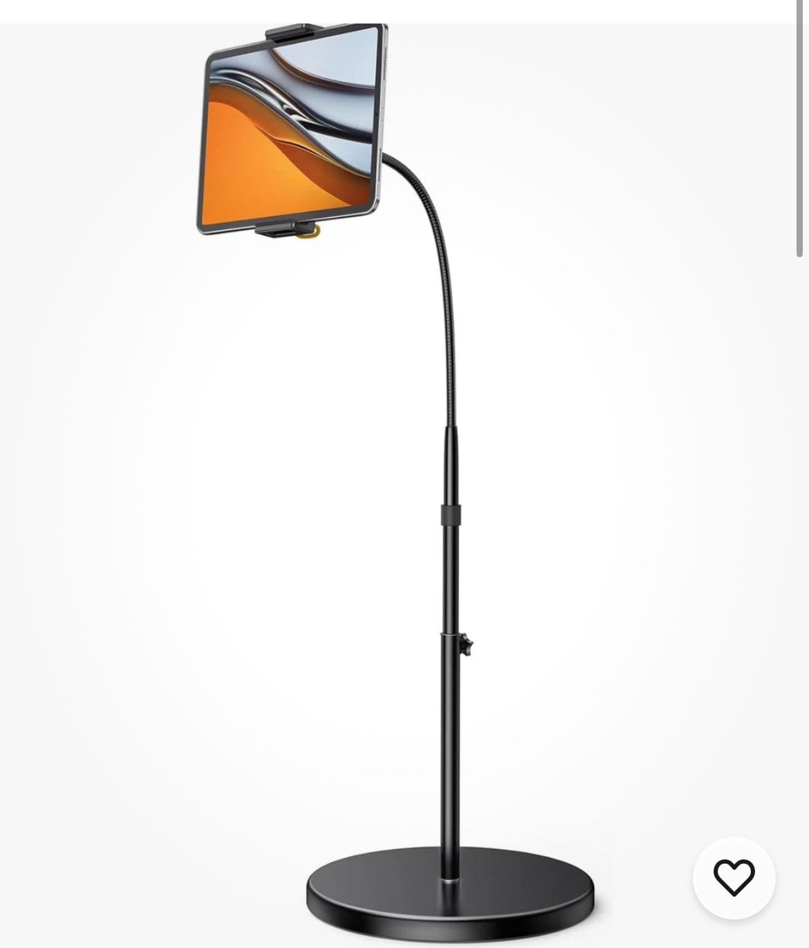 Lamicall FT01 Black Portable Adjustable Height Swivel Tablet Floor Stand