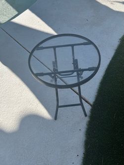 Small glass folding end table