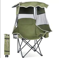 Portable Folding Beach Chair with Canopy Shade