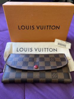 Authentic Louis Vuitton Emilie Wallet In Damier Ebene