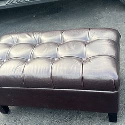 37”wx30”dx30”h real leather storage ottoman