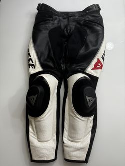 Dainese Delta Pro C2 Perforated Leather Pants - Black/White — Size 48 (EU)