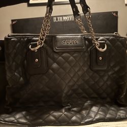 GUESS Black Purse With Cheetah Inside