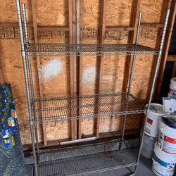 Chrome Wire Shelving Unit - 48”x 18” x 74”